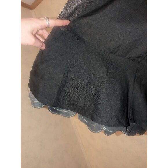 Vintage 80s Man Art Gold Embroidered Black Leather Jacket - Picture 9 of 12